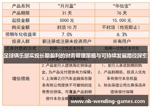 足球俱乐部实现长期盈利的财务管理策略与可持续发展路径探索
